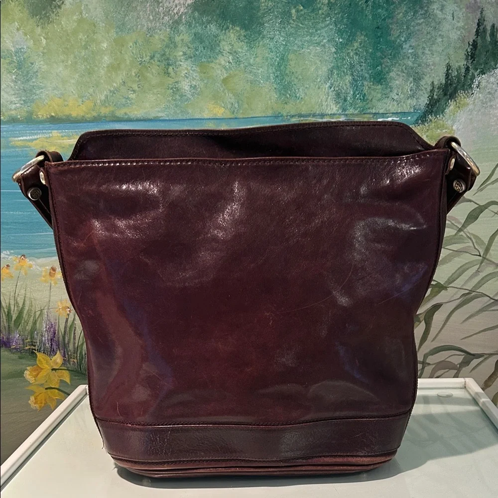 Vintage Marino Orlandi Large Rich Brown Leather Shoulder/Bucket Bag